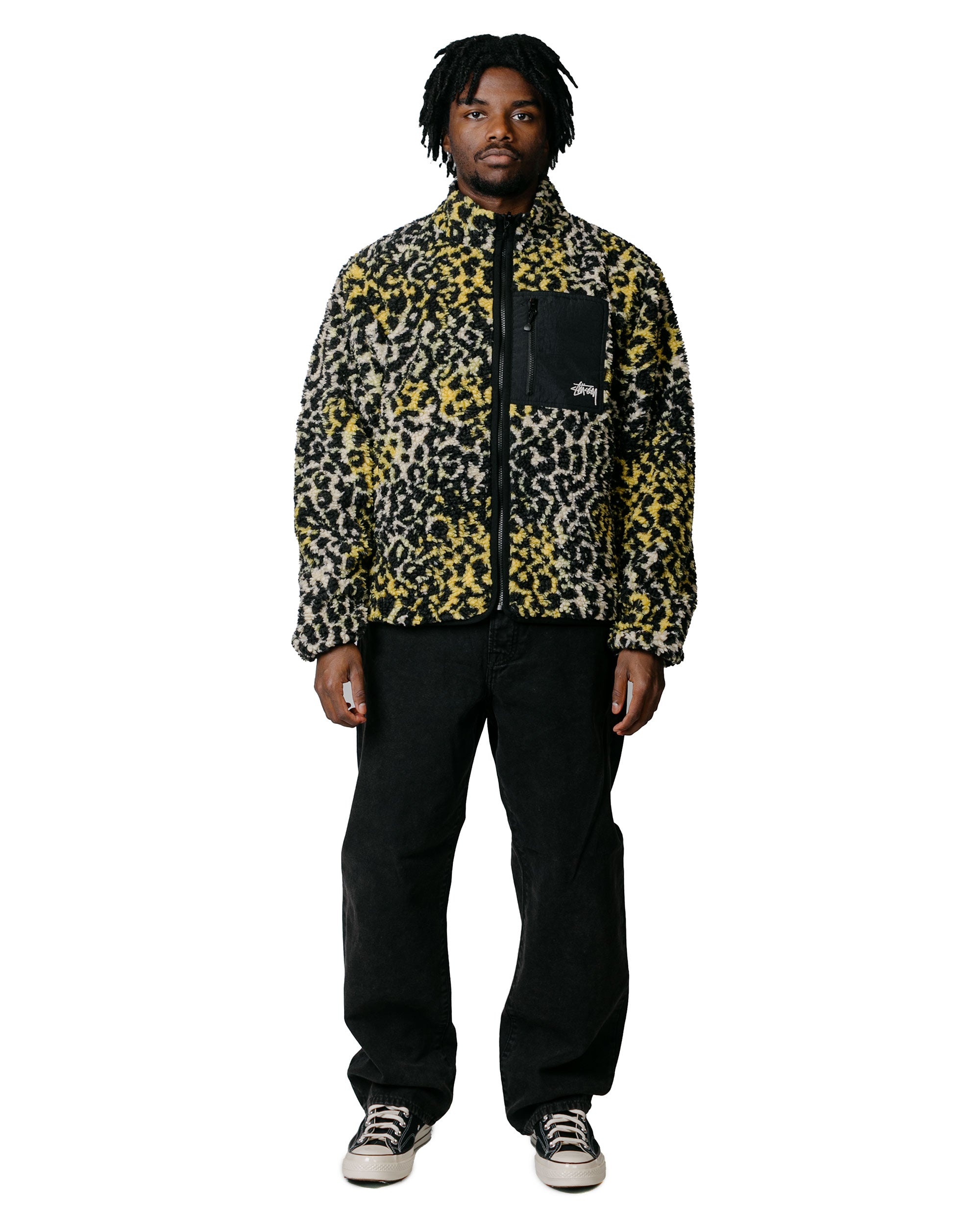 Stüssy Sherpa Reversible Jacket Yellow Leopard - 4