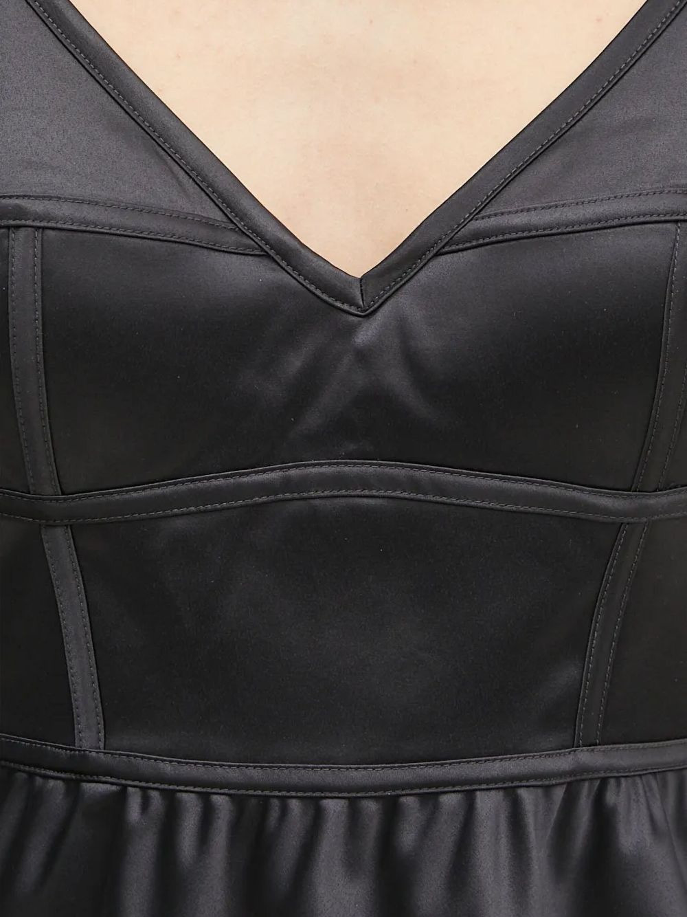 satin-panelled slip dress - 5