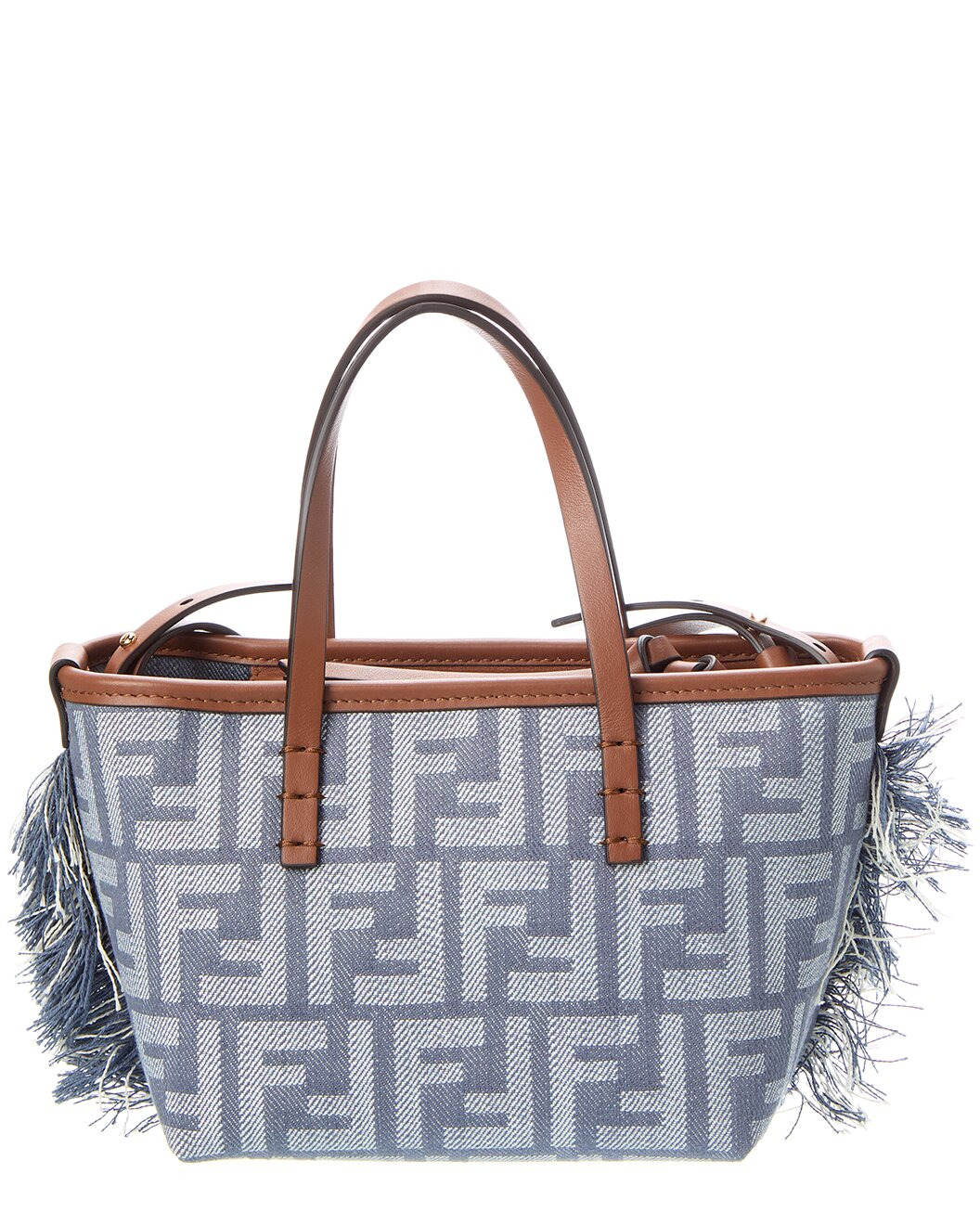FENDI Roll Mini FF Denim & Leather Tote - 2
