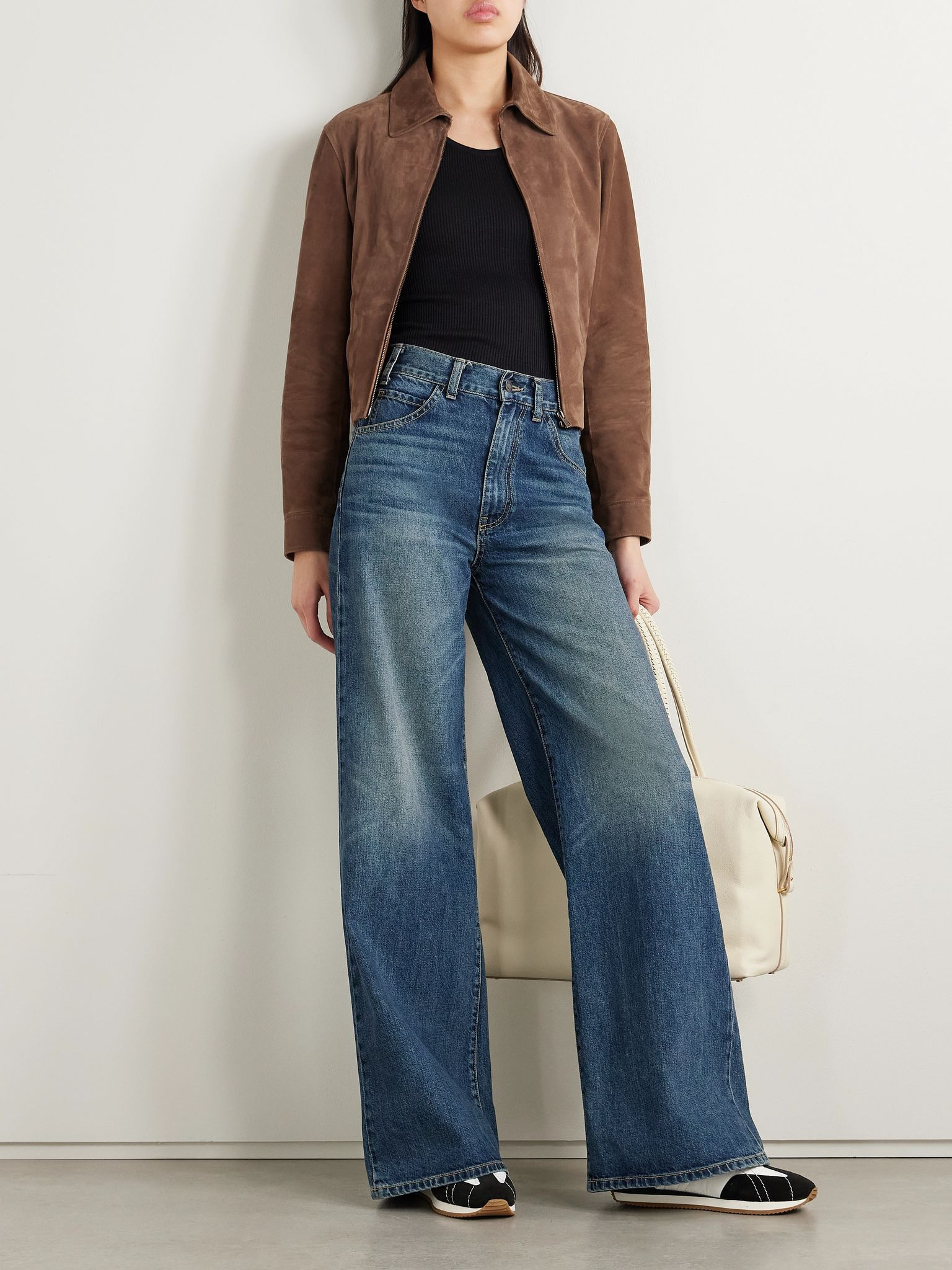 Beauvais cropped suede jacket Brown - 2