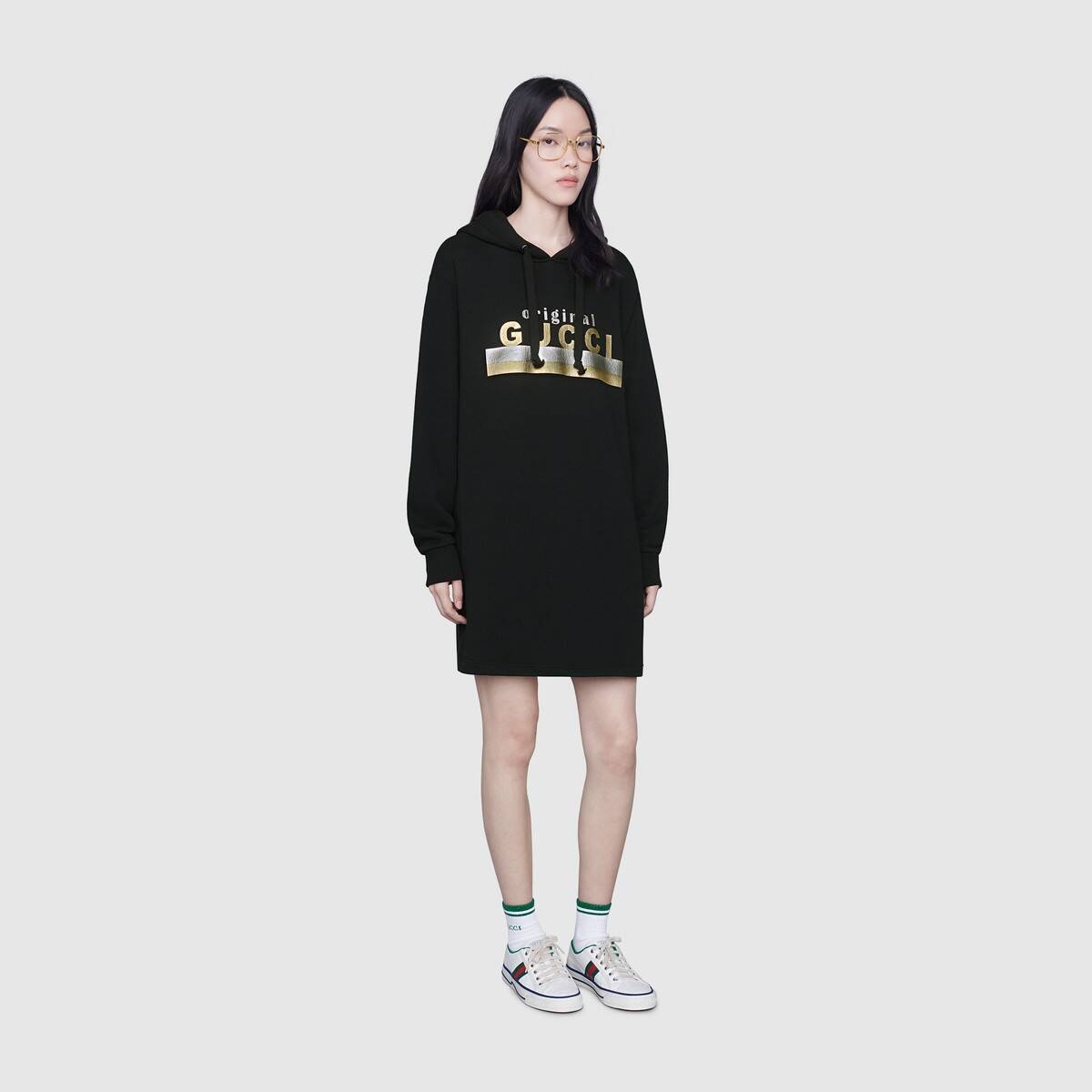 "Original Gucci" print hooded dress - 2