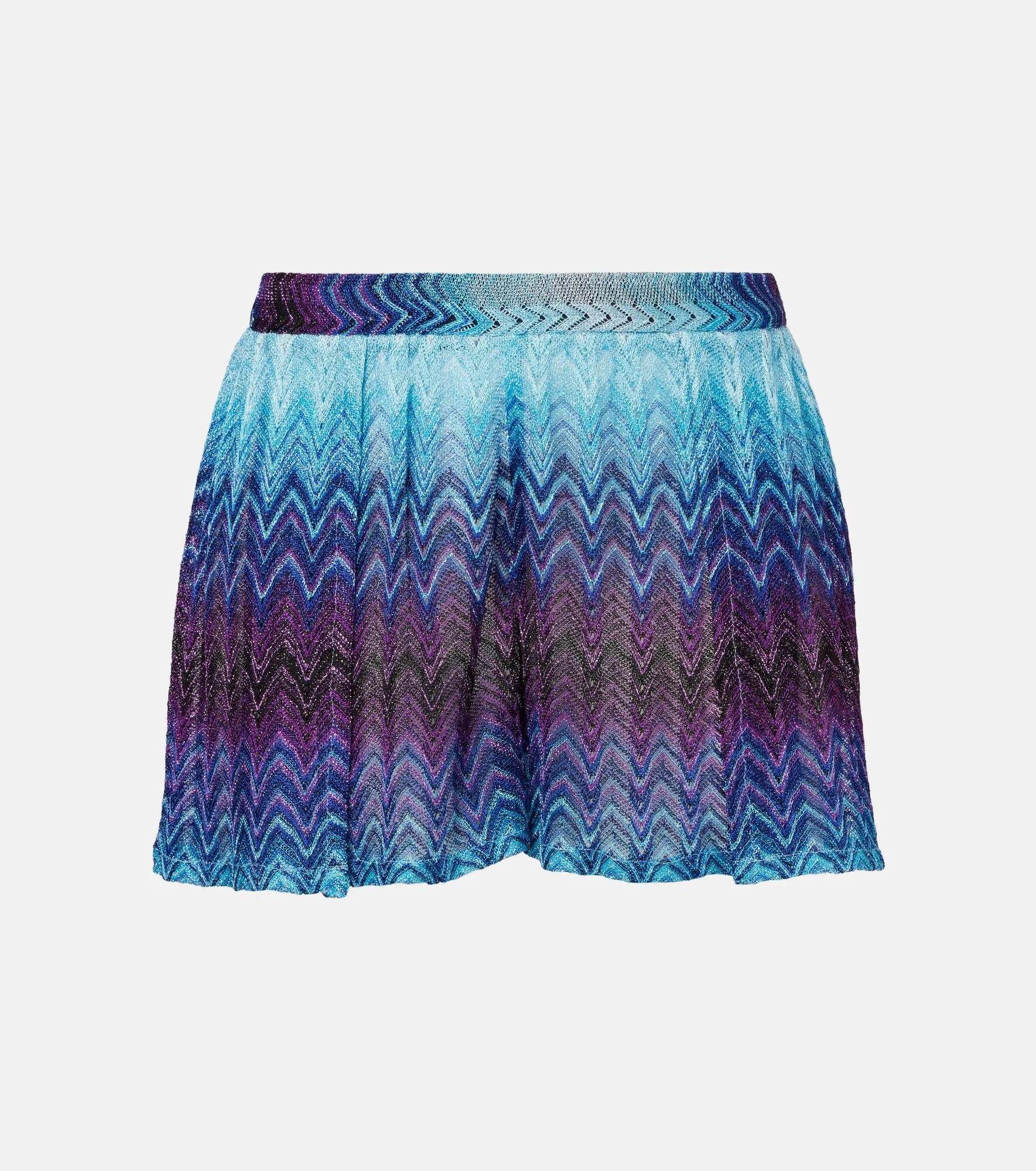 Zig Zag lamé wide-leg shorts - 1