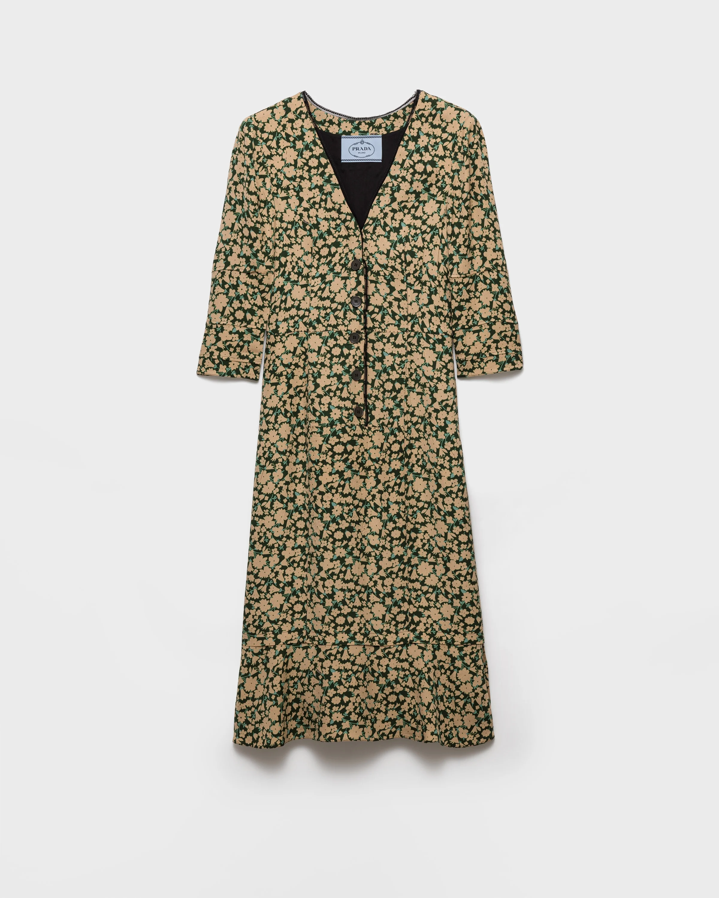 Embroidered printed sable dress - 1