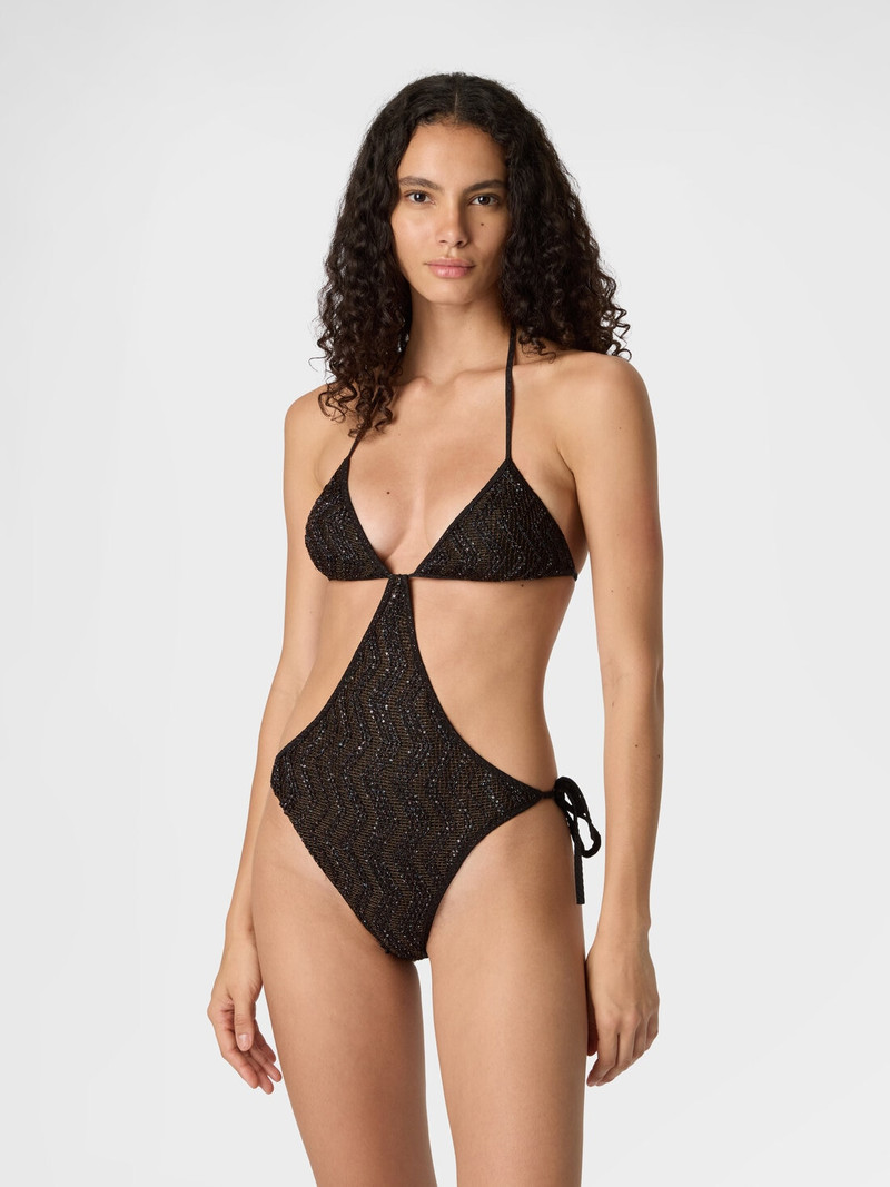 Missoni Zigzag mesh trikini with sequins outlook