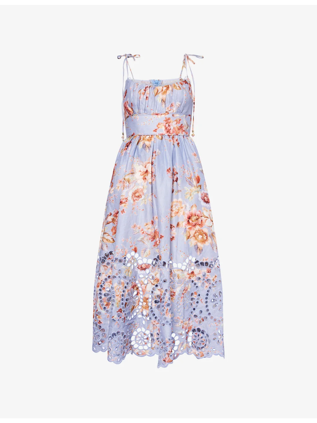 Awaken Picnic Floral Linen Midi Dress - 1