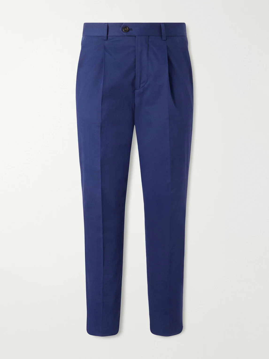 Straight-Leg Pleated Cotton-Blend Twill Suit Trousers - 1