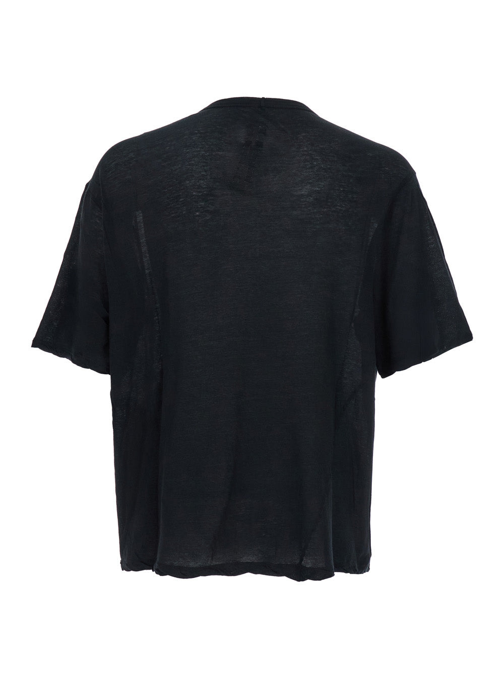 Rick Owens Men 'Brad' Black Crewneck T-Shirt With Rear Stitching In Cotton Man - 2