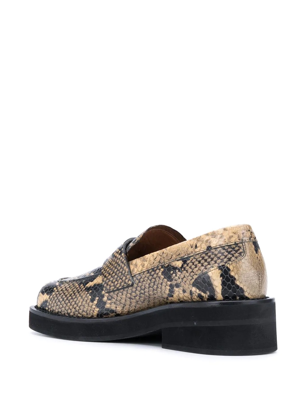 snakeskin-print loafers - 3