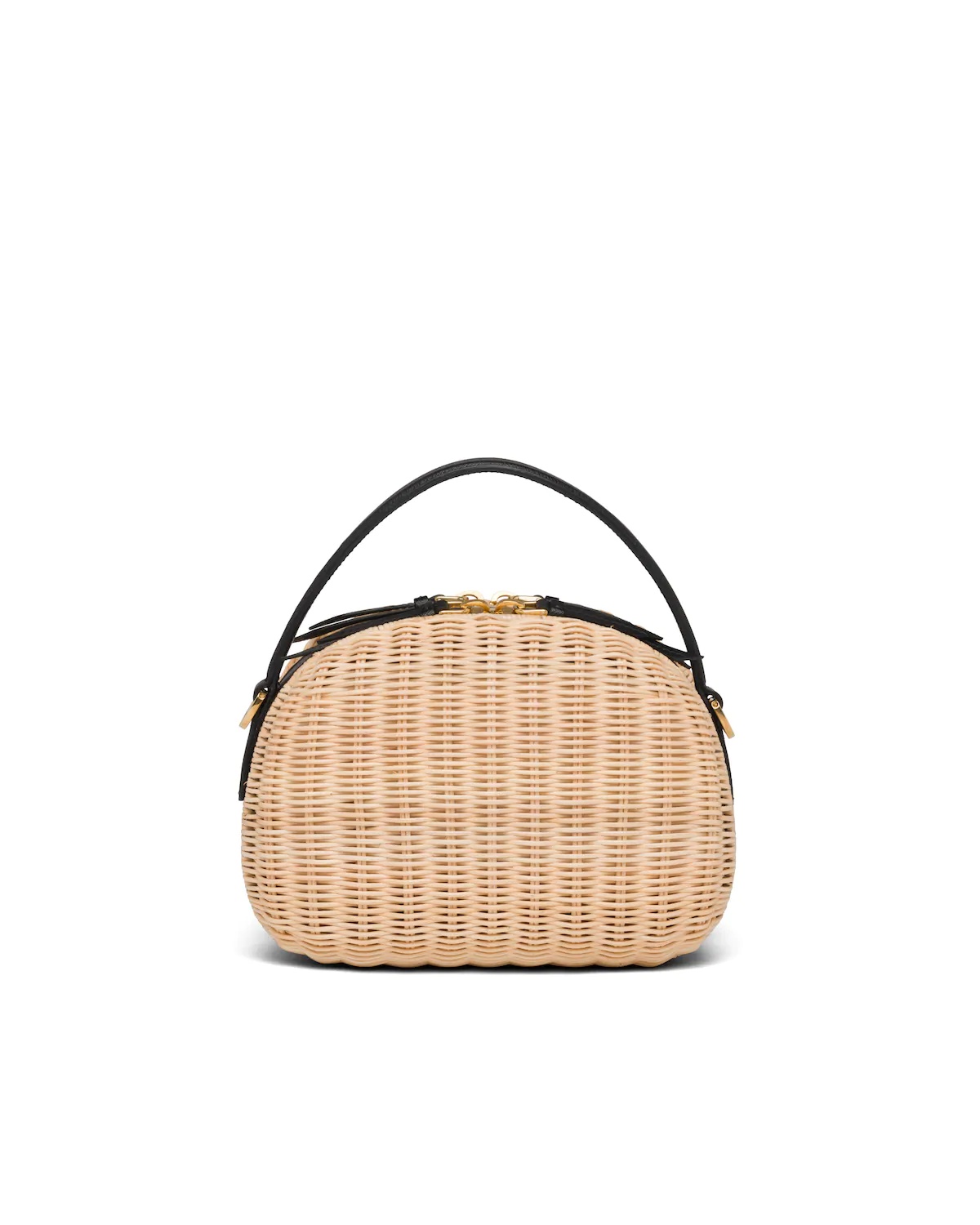 Wicker and Saffiano leather shoulder bag - 4