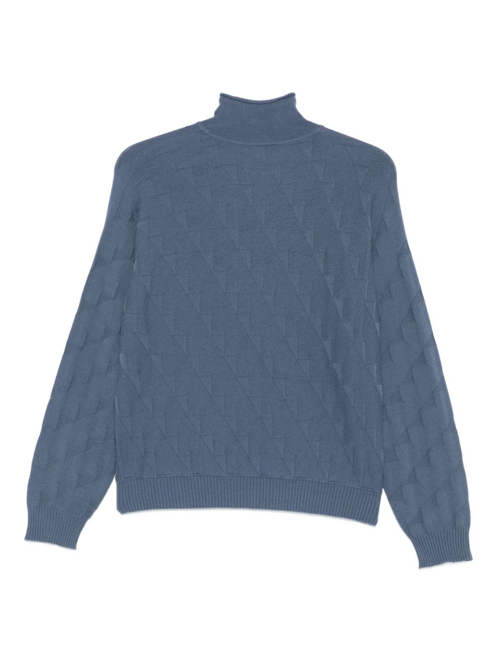 high-neck diamond-pattern sweater - 2