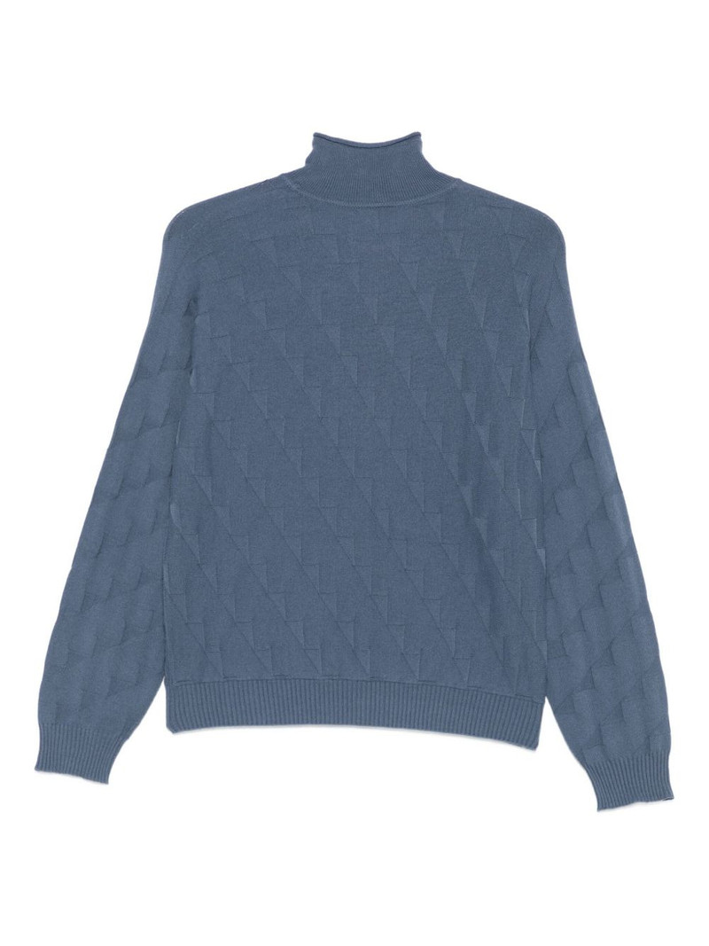 EMPORIO ARMANI high-neck diamond-pattern sweater outlook