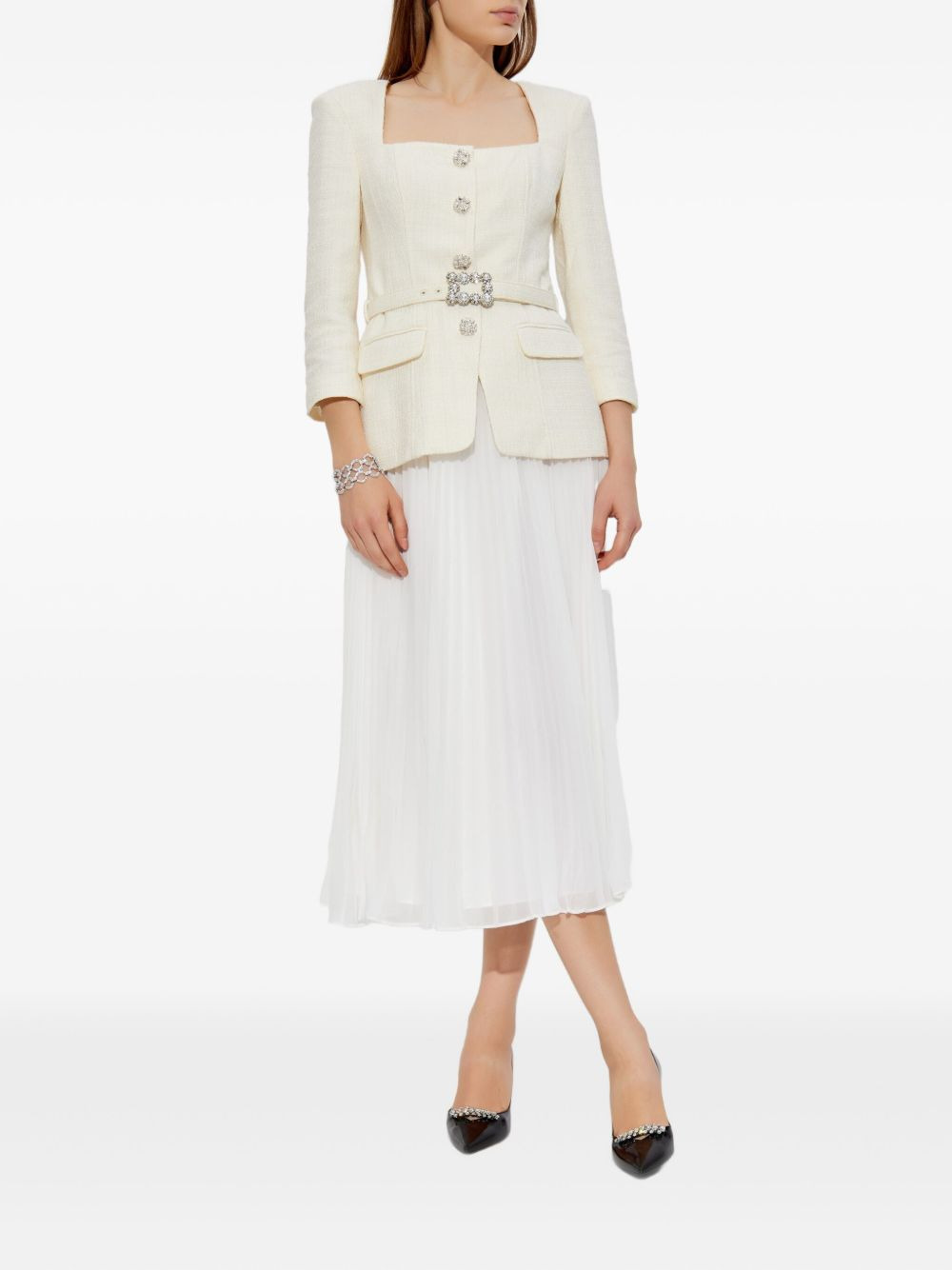 embellished pleated midi dress - 2