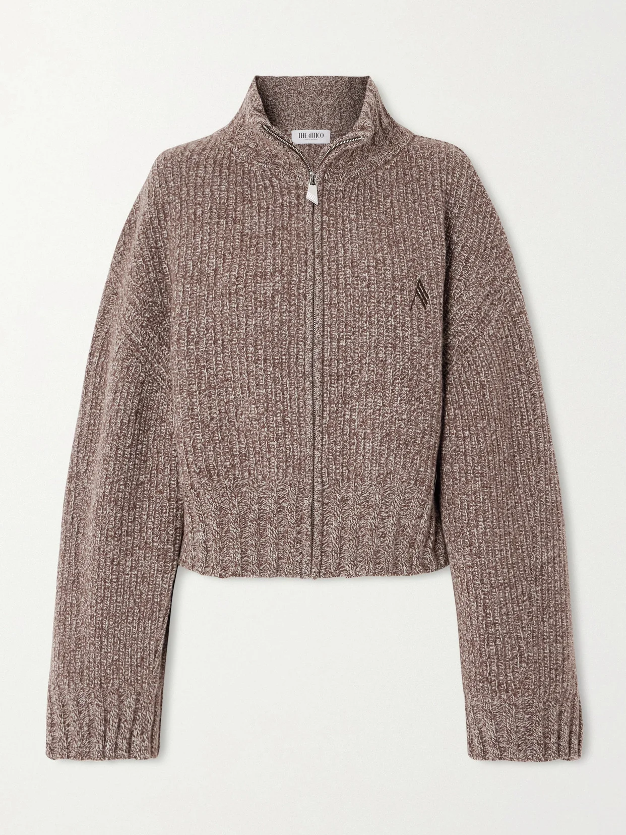 Ribbed Wool And Cashmere-blend Zip-up Cardigan - 1