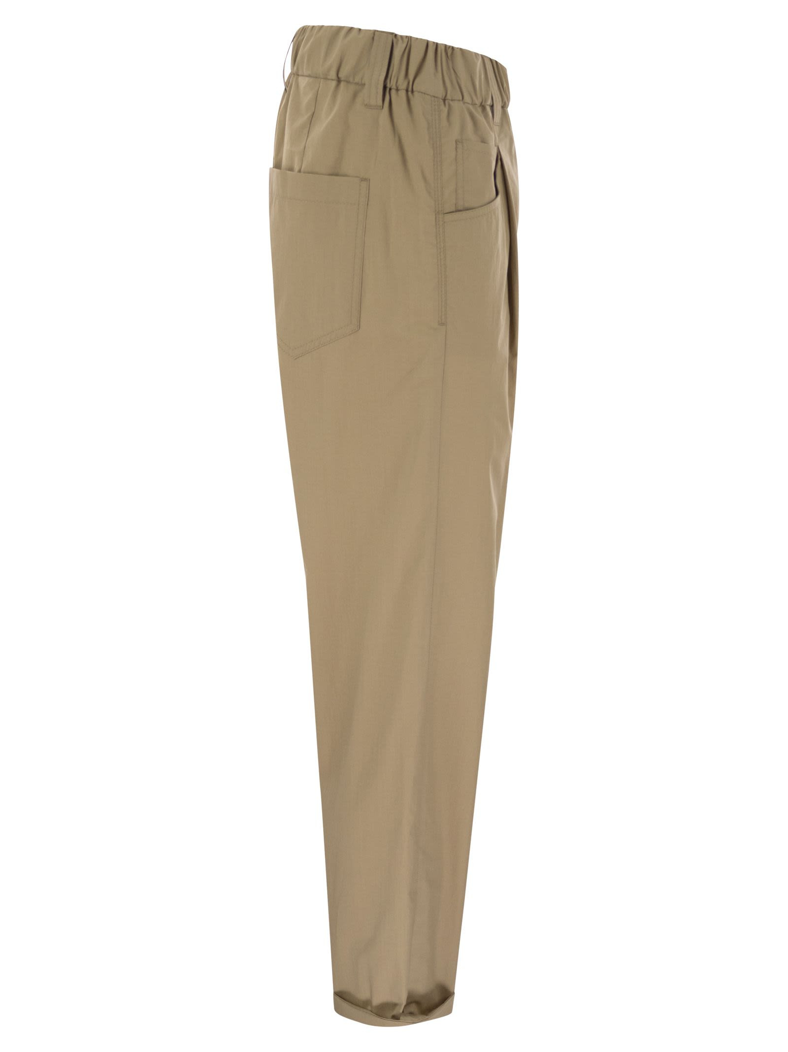 Brunello Cucinelli Women Track Five-Pocket Trousers In Lightweight Poplin With Moniline - 3