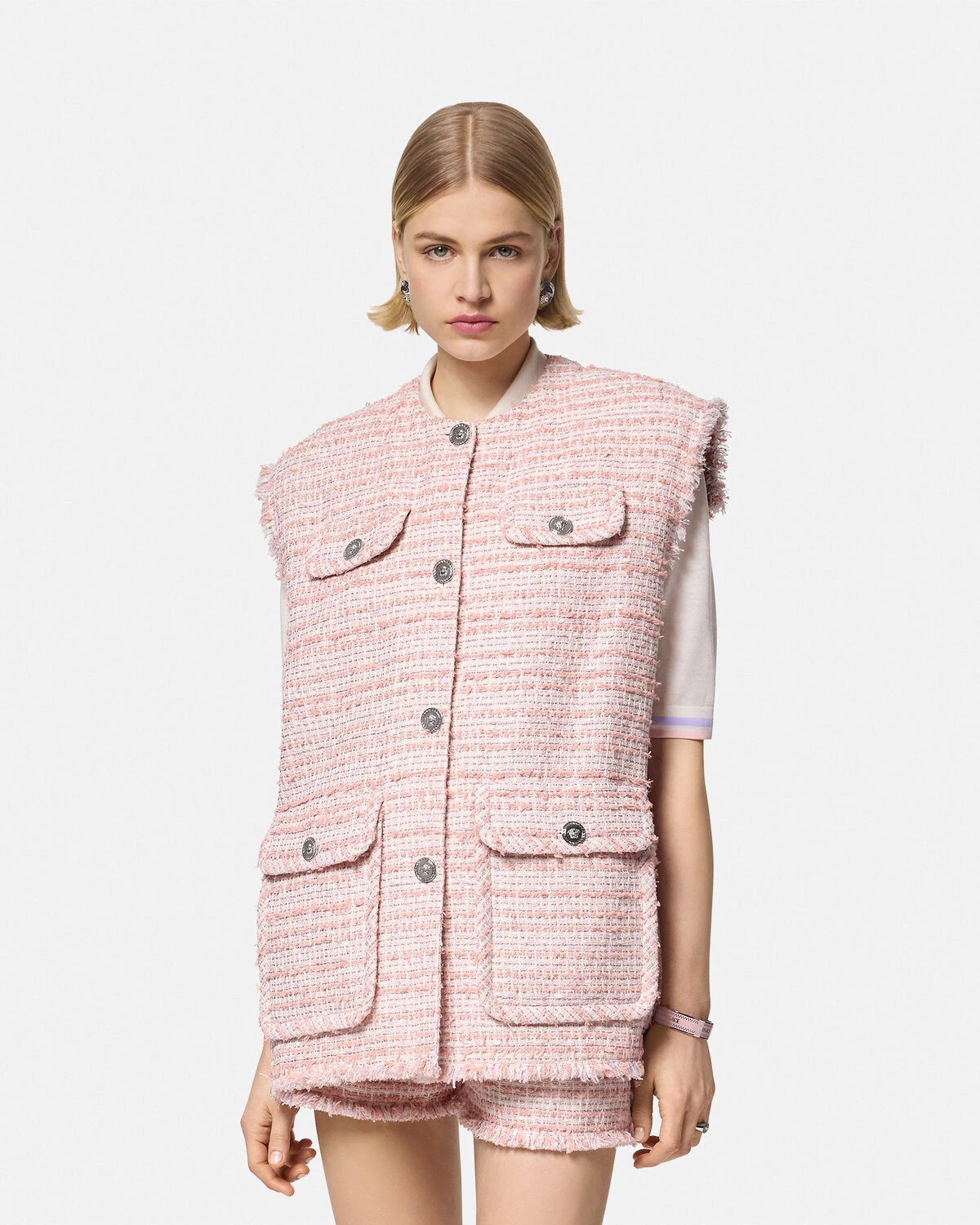 【maison de Dolce. 】candy tweed vest maison de dolce. ♡candy tweed vest ツイード - メルカリ