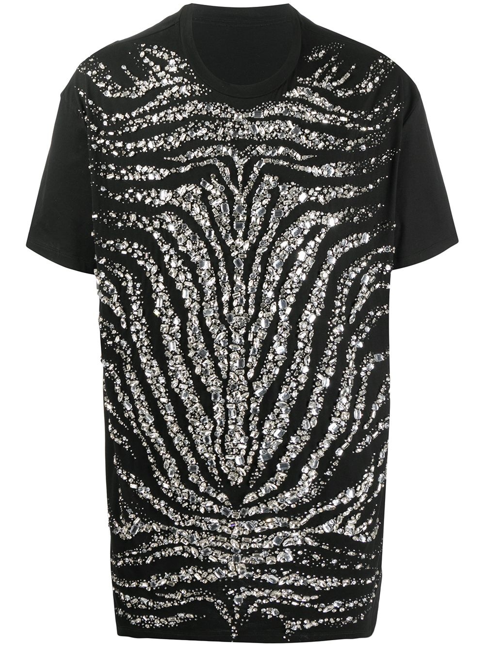 crystal-embellished zebra T-shirt - 1