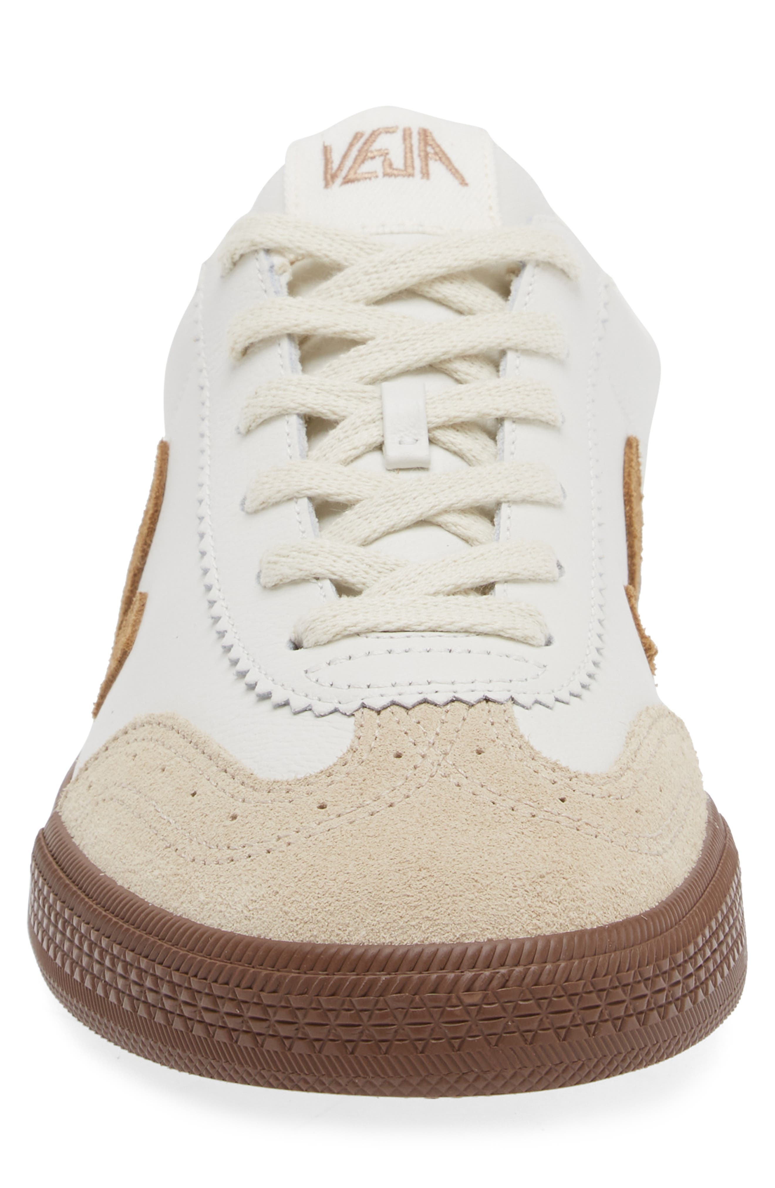 Veja Volley Leather Sneaker in White Tent Bark at Nordstrom - 4