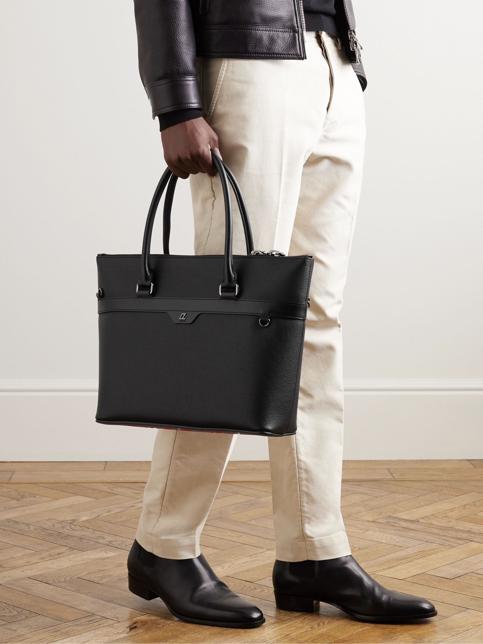 Kabiker 2.0 Rubber-Trimmed Full-Grain Leather Tote Bag Black - 2