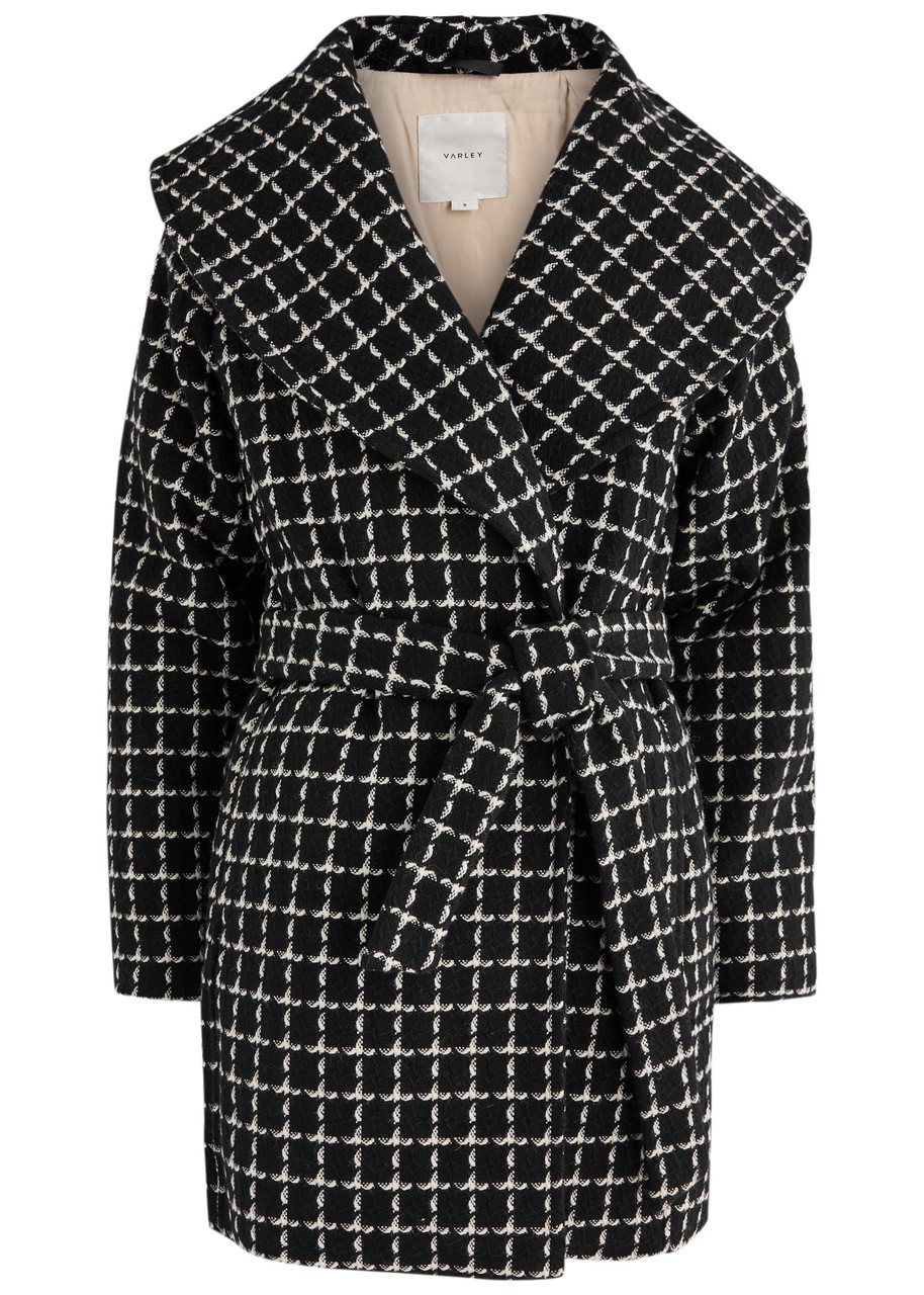 Varley Milla Checked Wool-blend Wrap Jacket - 1