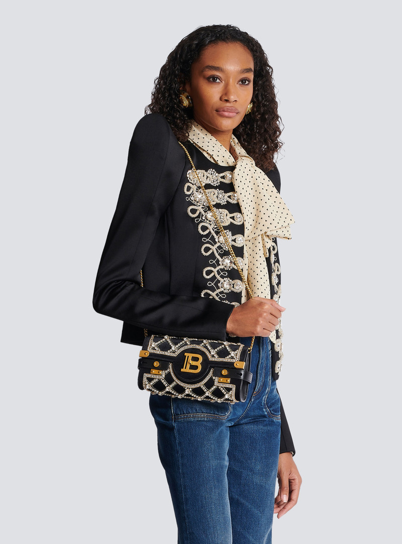 Balmain B-Buzz 23 velvet and pearl clutch outlook