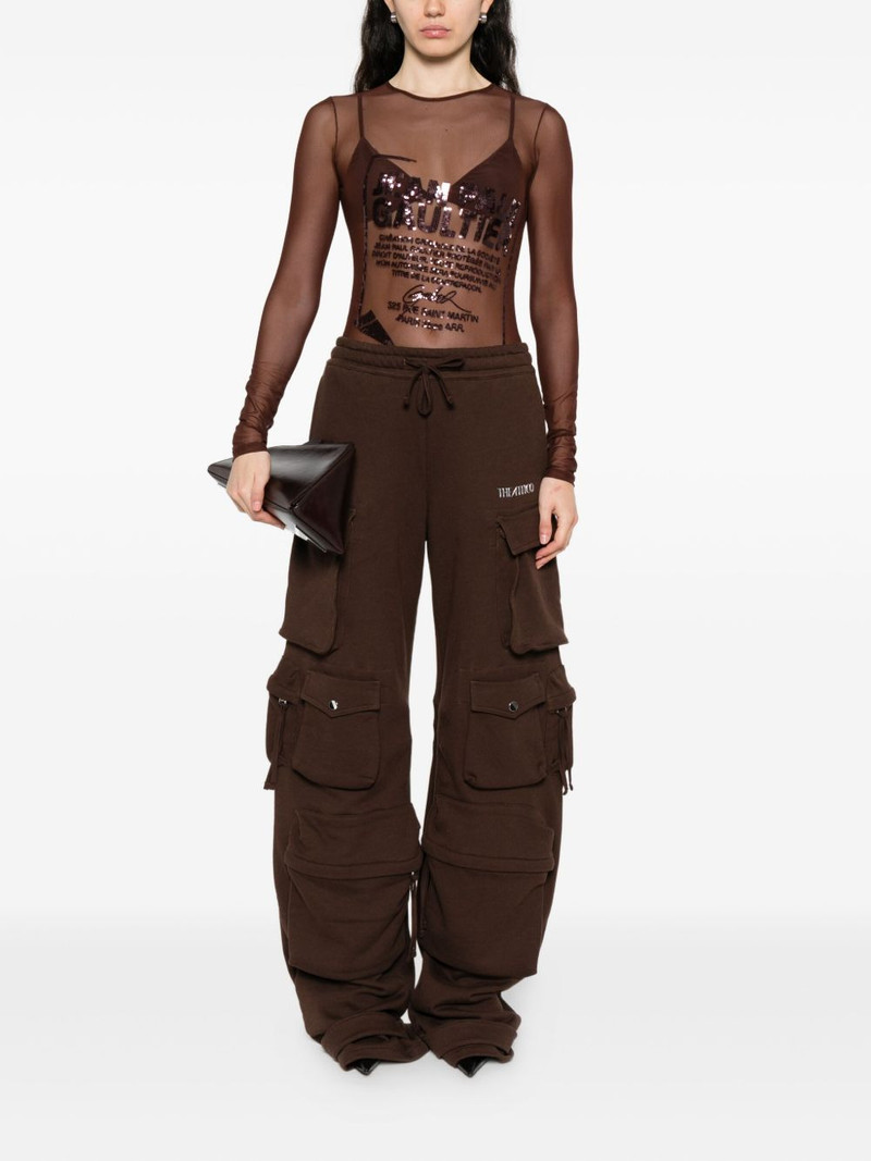 Jean Paul Gaultier sequin-embellished mesh top outlook