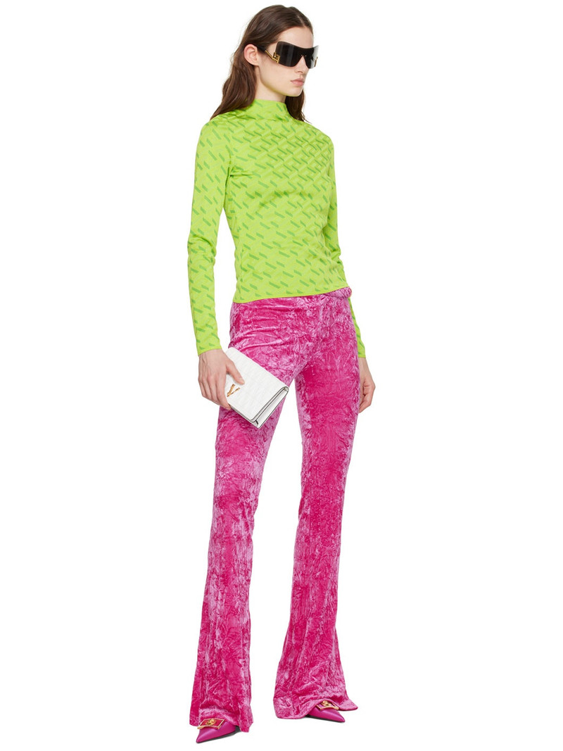 VERSACE Green La Greca Sweater outlook