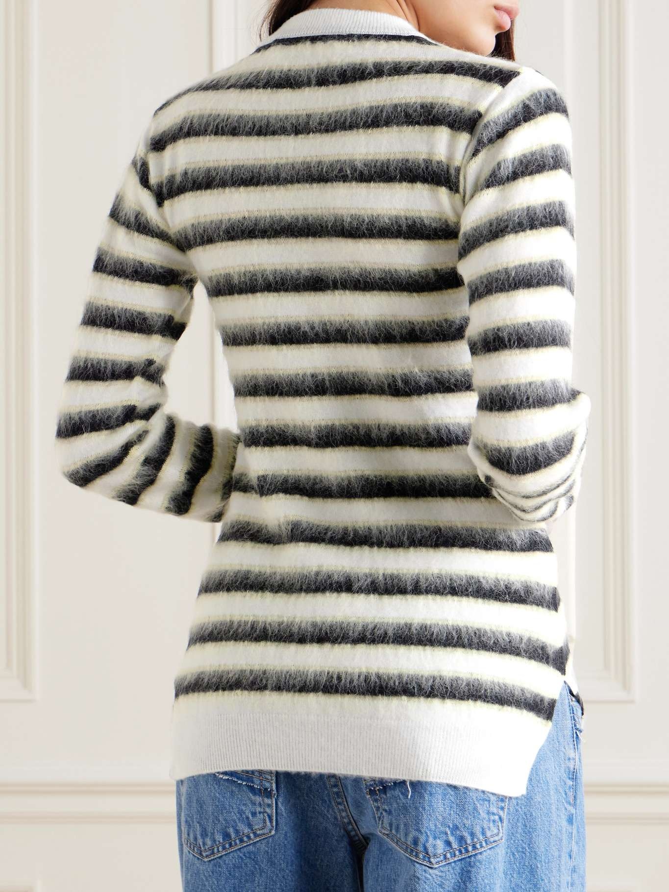 Striped wool and mohair-blend sweater - 3