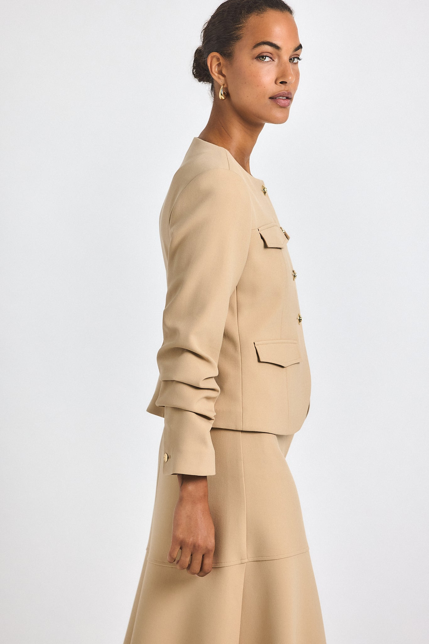 NOVESSA RUCHED SLEEVE JACKET - 3