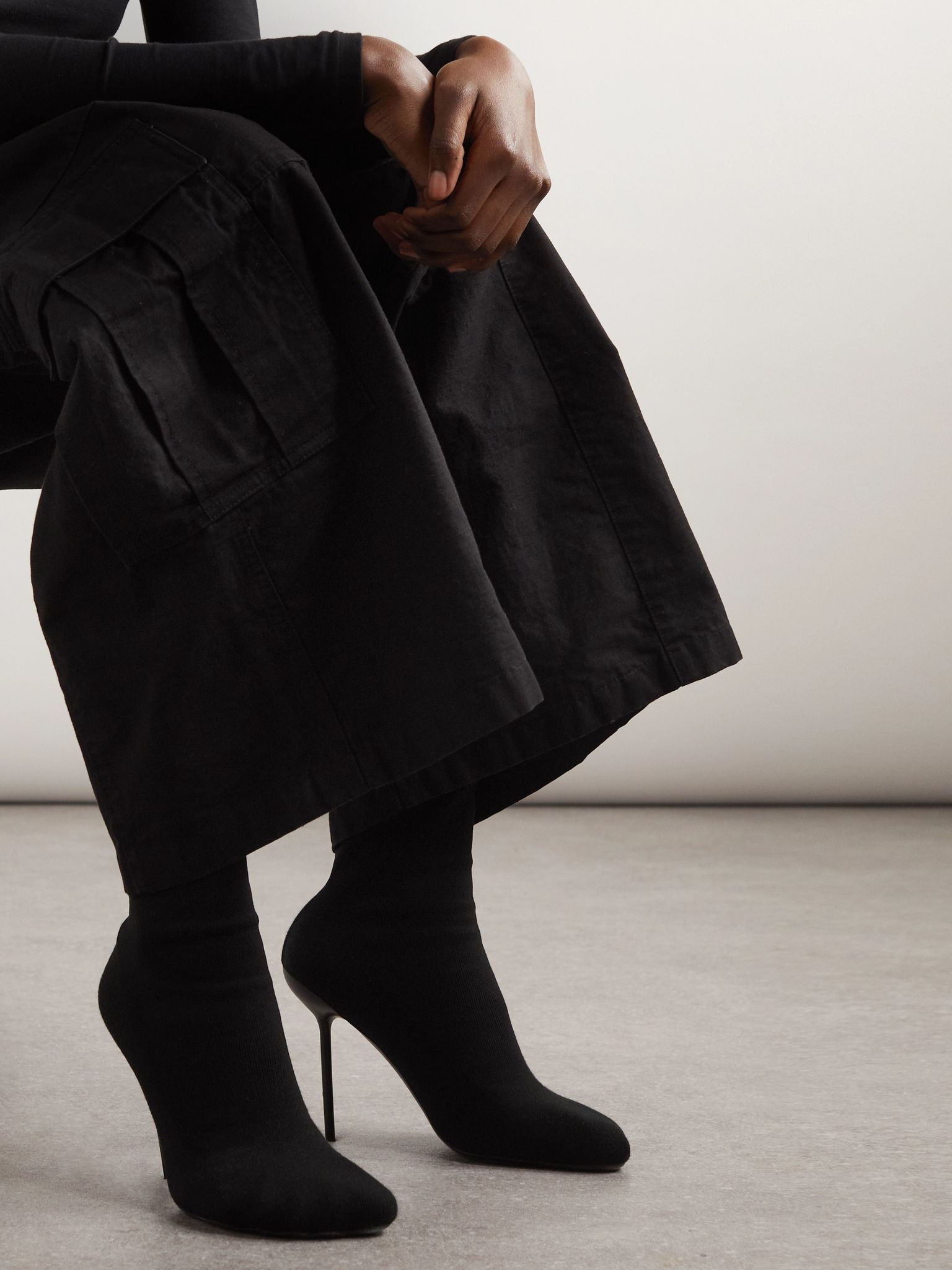 Anatomic stretch-knit sock boots Black - 2