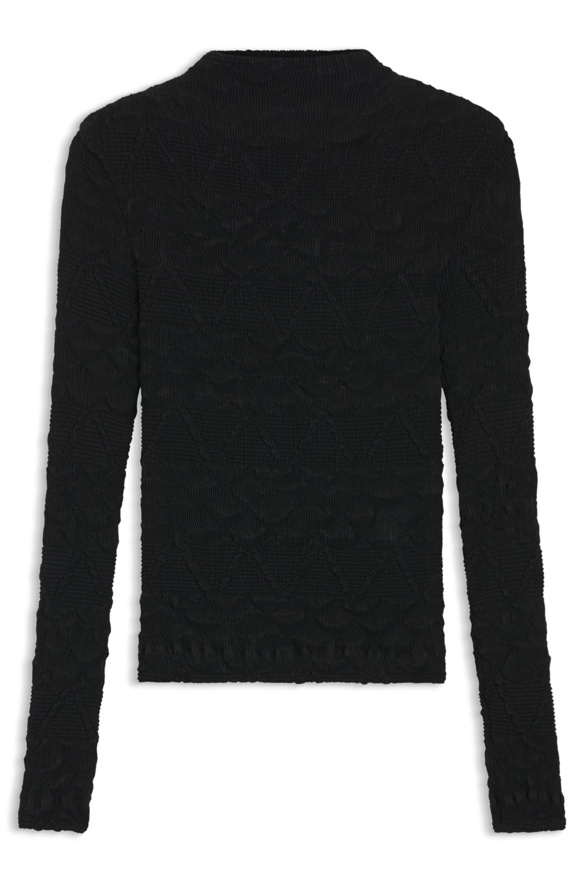 LONG-SLEEVED TOP WITH GEOMETRIC PLISSÉ - 1