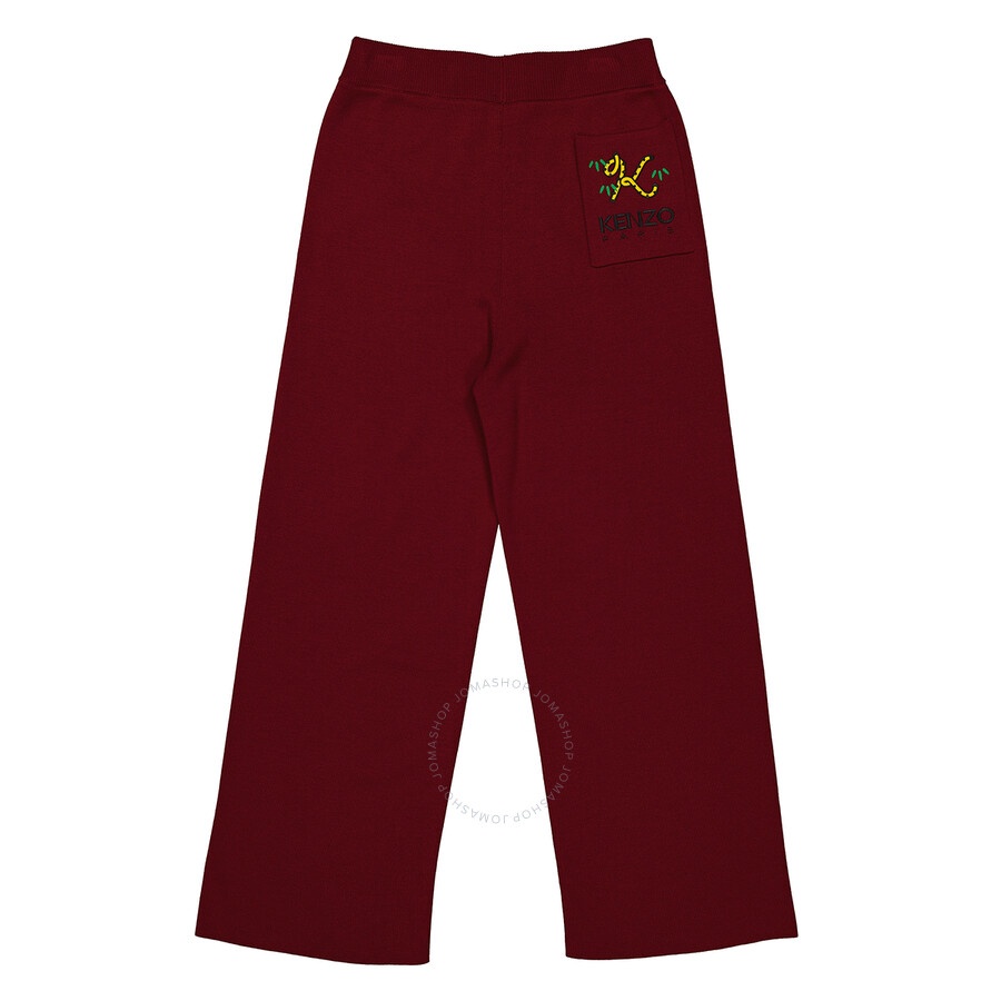 Kenzo Ladies Bordeaux Tiger Tail K Flared Trousers - 2