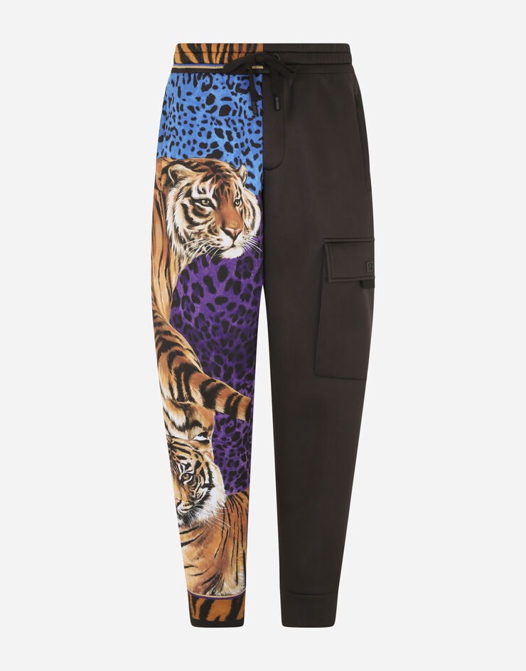 Technical jersey jogging pants with tiger print - 3