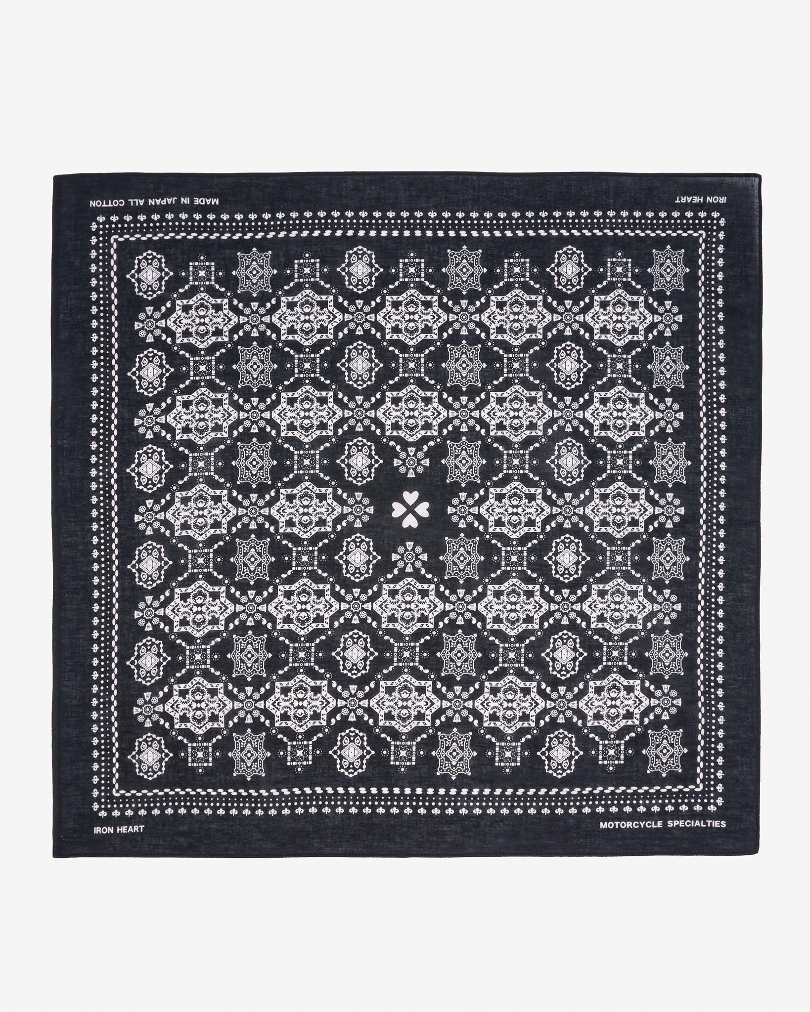 IHG-051-BLK Iron Heart “Bell” Print Bandana - Black - 1