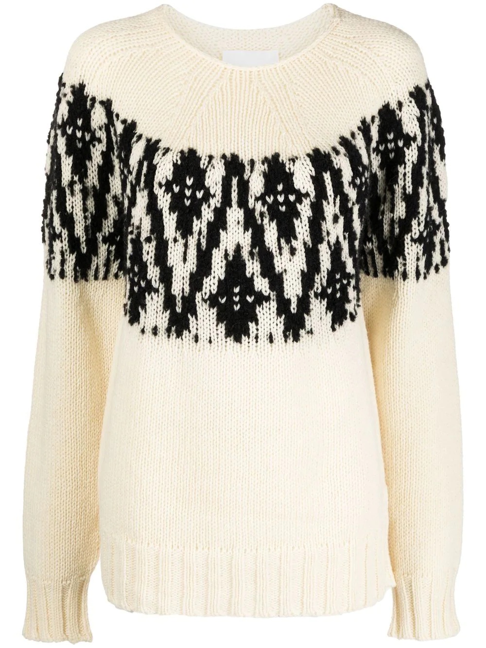 patterned-jacquard knitted jumper - 1