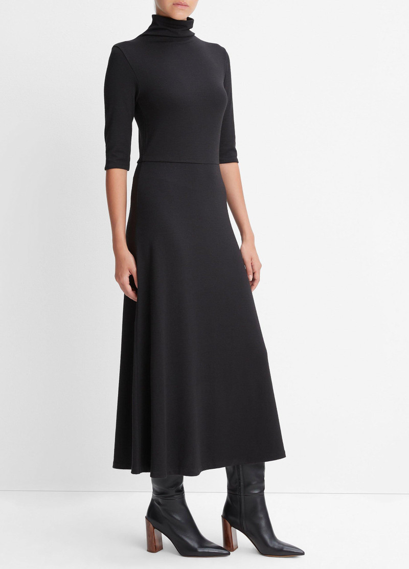 Vince Elbow-Sleeve Turtleneck Dress outlook