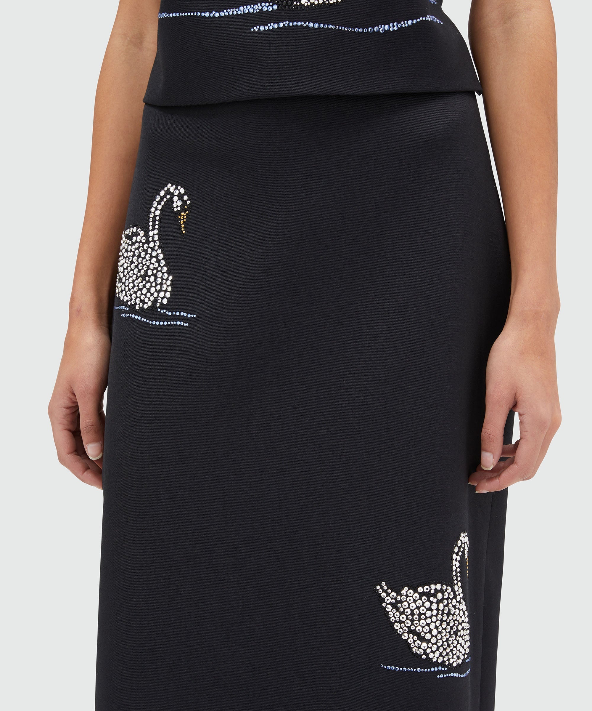 Blended wool midi dress with applications - 5