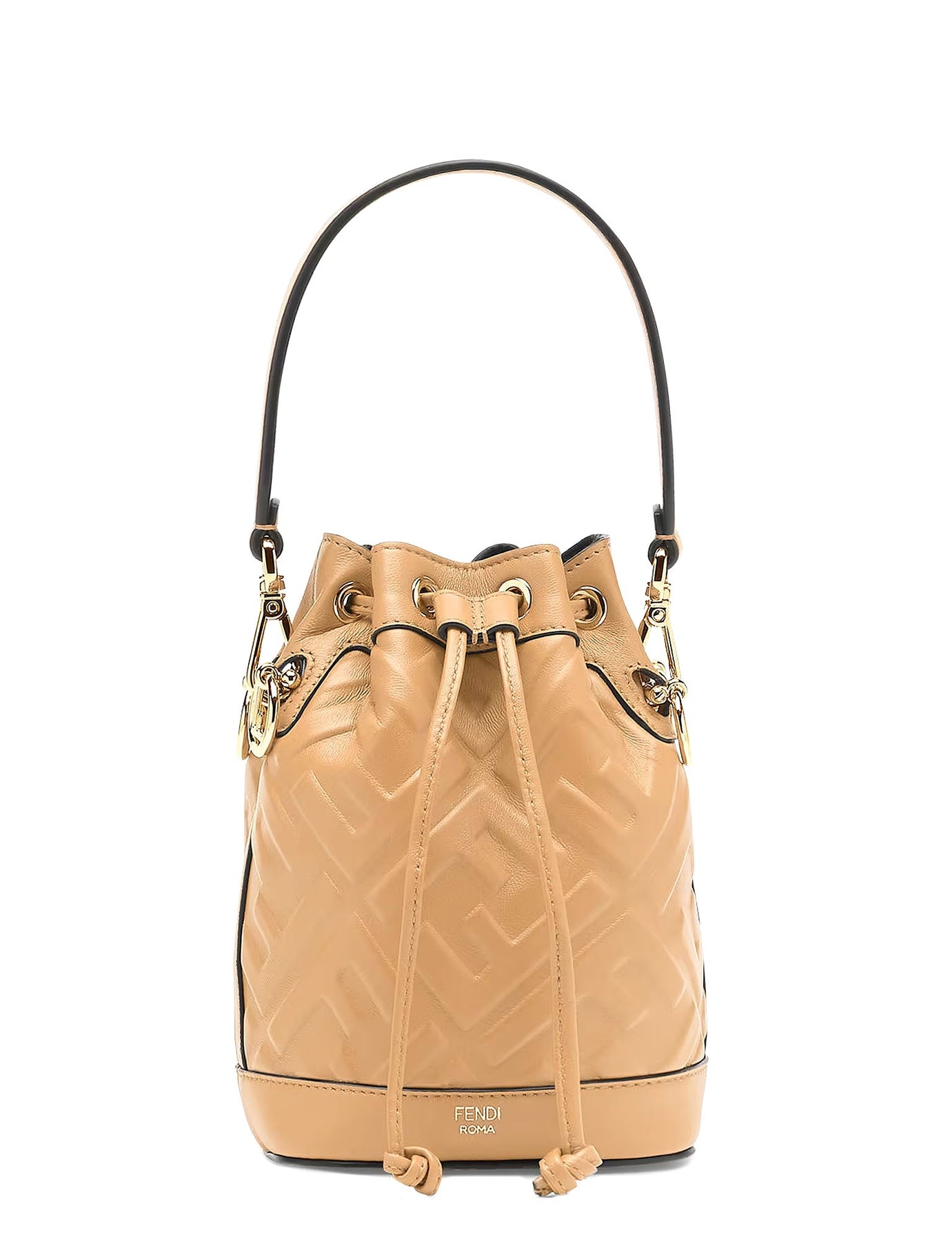 Leather bucket bag with FF motif - 1