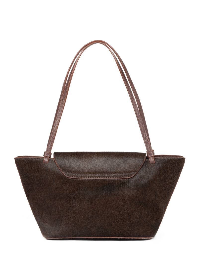 Courrier Tote Calf Leather Dark Brown 4