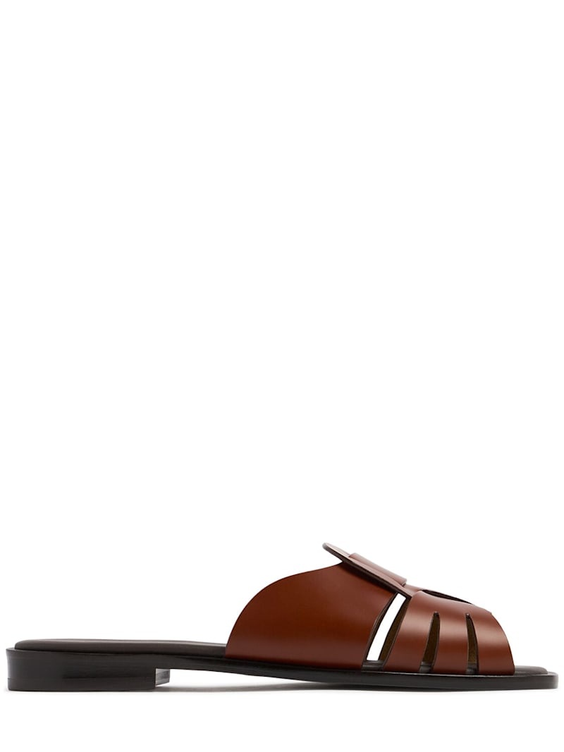 10mm Ancora squared leather slides - 1