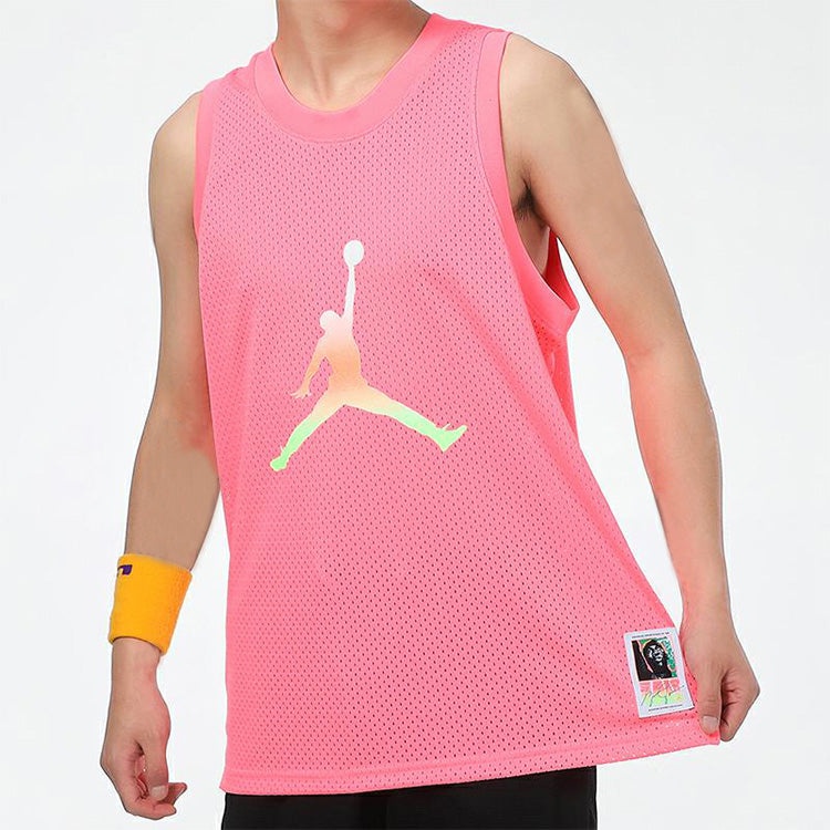 Air Jordan Casual Sports Sleeveless Training Running Vest Pink Red CZ4860-675 - 3