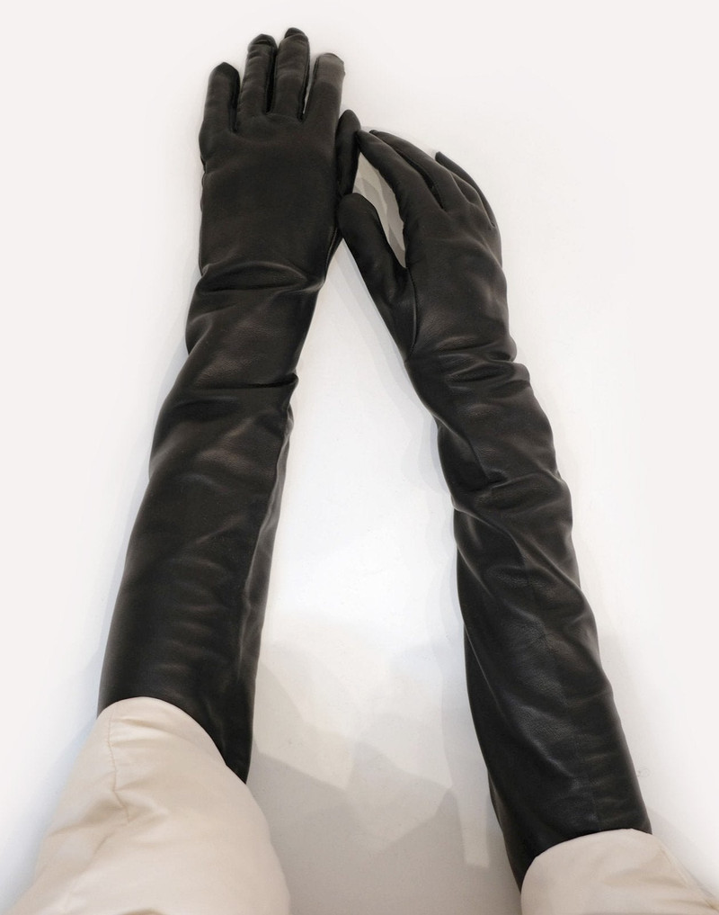 CYNTHIA ROWLEY Bea Long Leather Gloves outlook