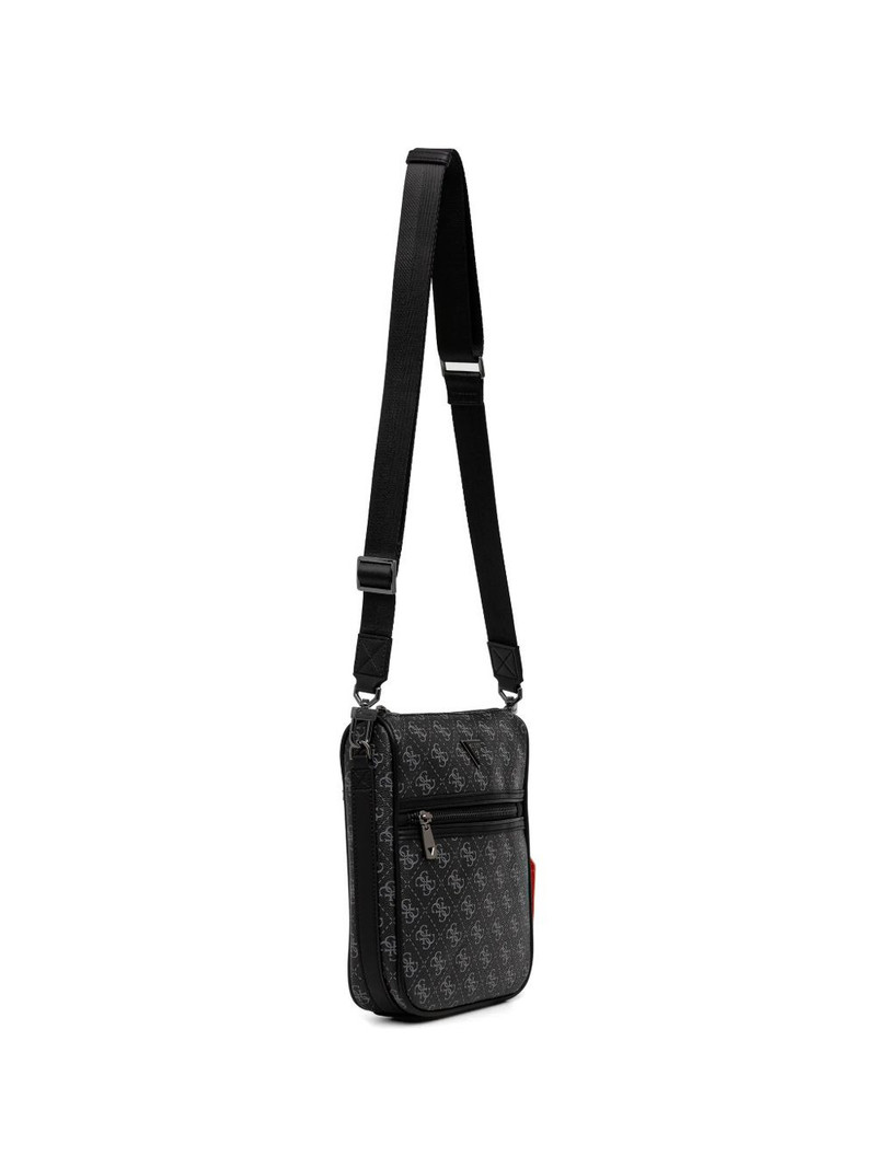 GUESS USA monogram-print logo-plaque messenger bag outlook
