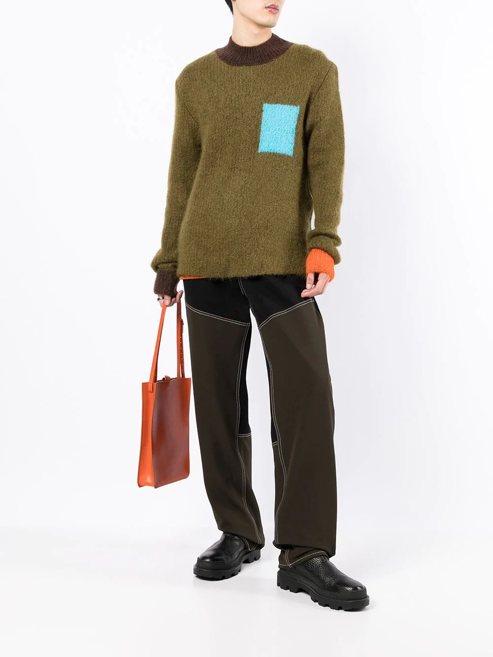 color-block crewneck sweater - 2