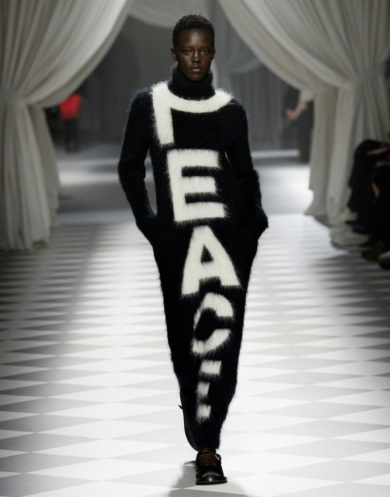 DRESS IN BRUSHED MOHAIR PEACE 3