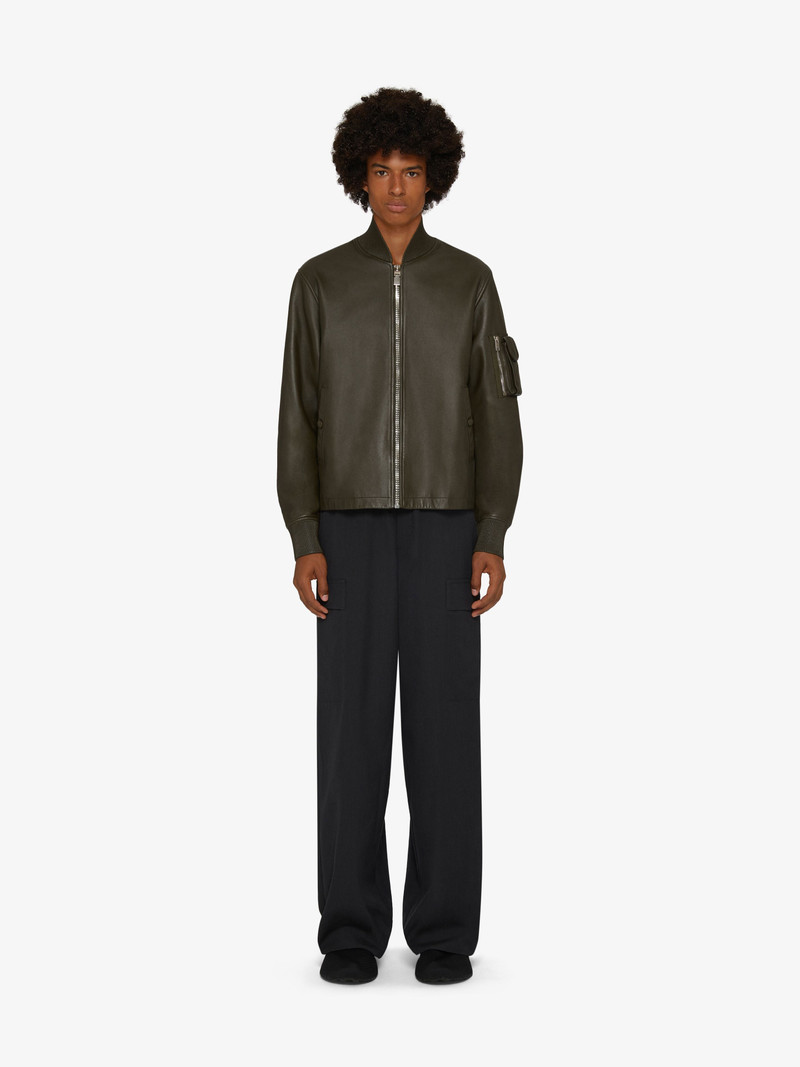 Givenchy MULTIPOCKETS BOMBER JACKET IN LEATHER outlook