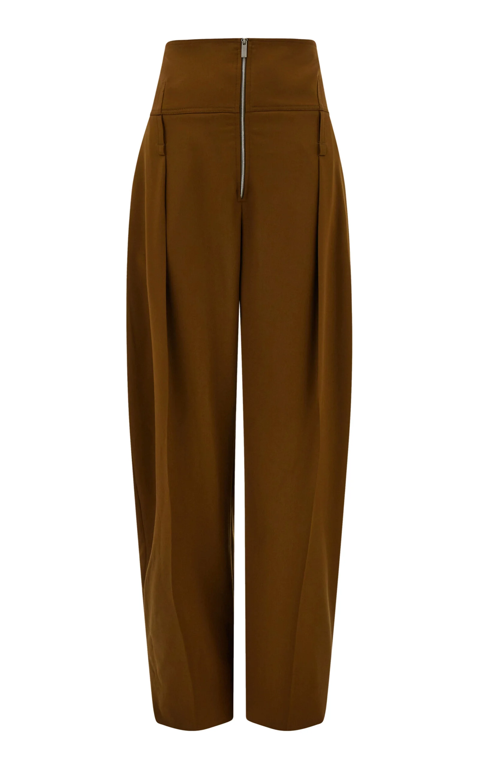Pleated Wool-Cashmere Trousers brown - 1