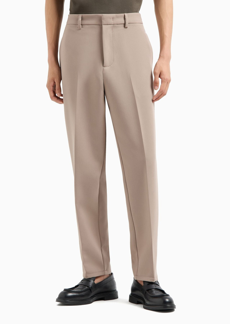 Viscose-blend elasticated-waist trousers 2