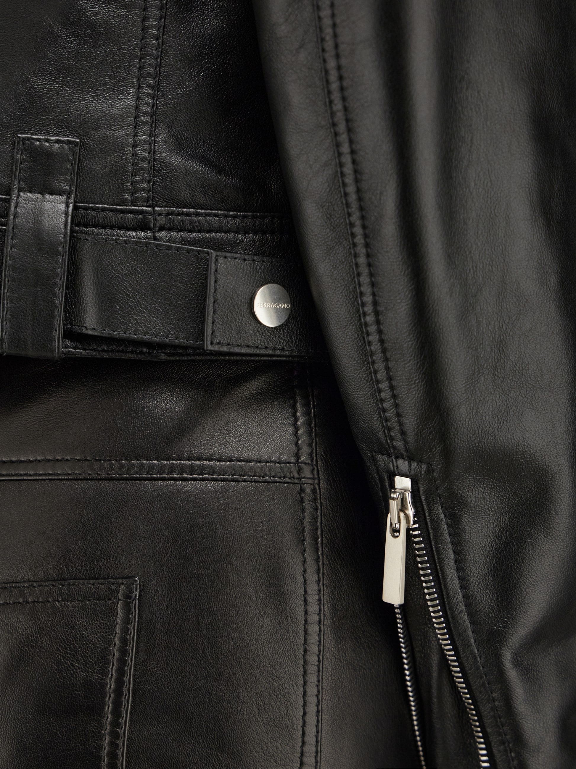 Biker jacket with vertical zip detail - 8
