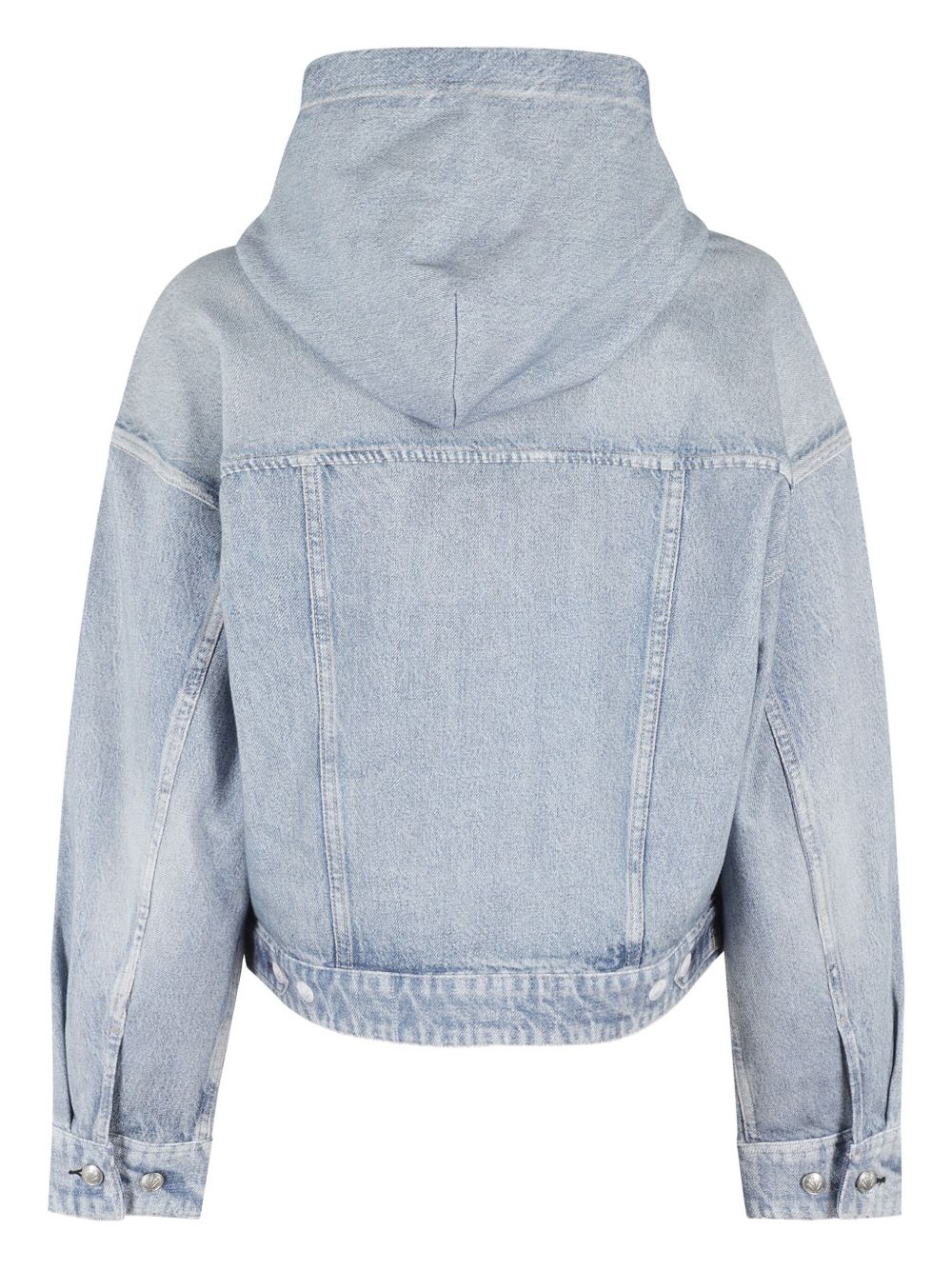hooded denim jacket - 2
