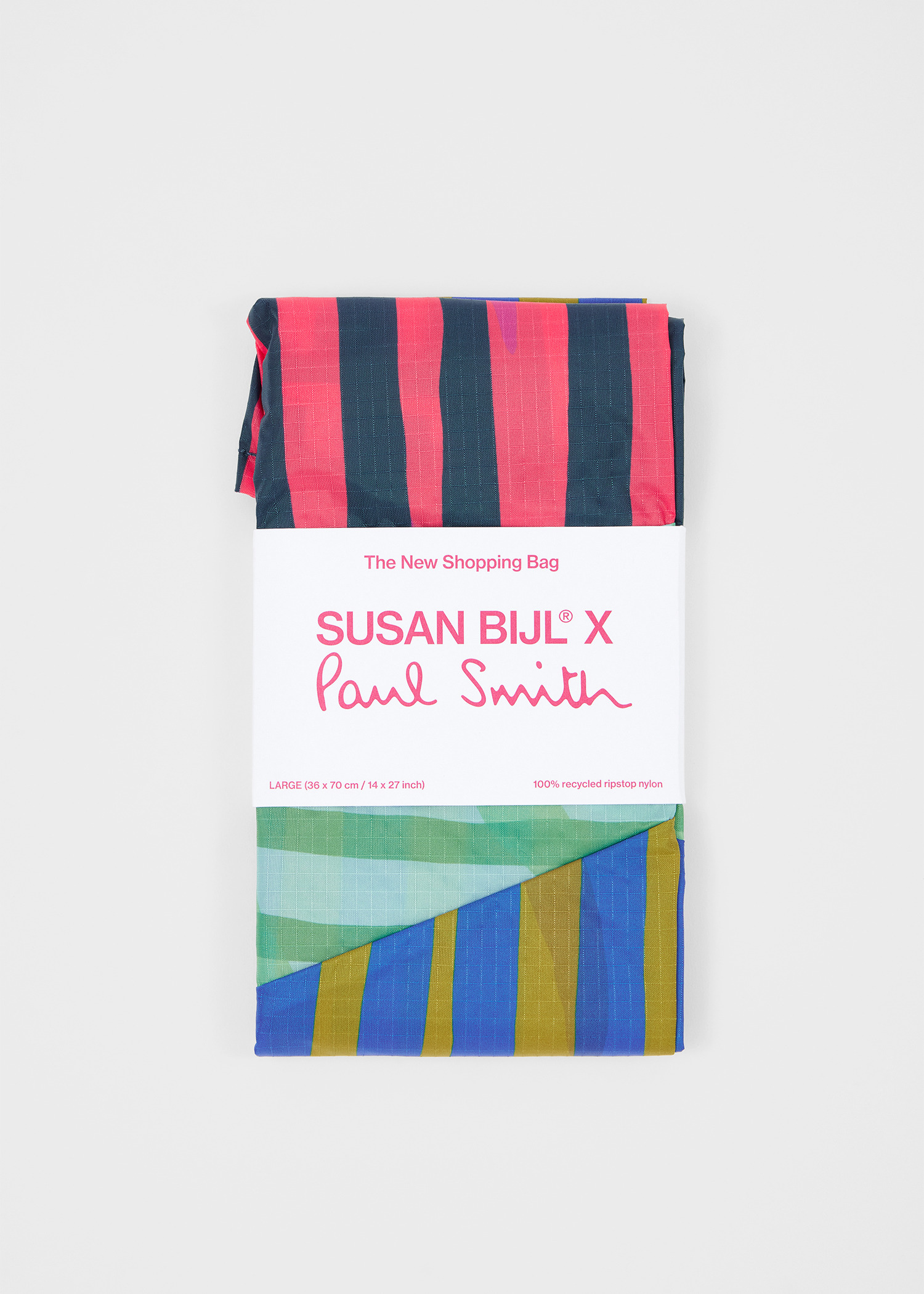 Susan Bijl x Paul Smith - Pink Mixed-Stripe 'The New Shopping Bag' Large - 2